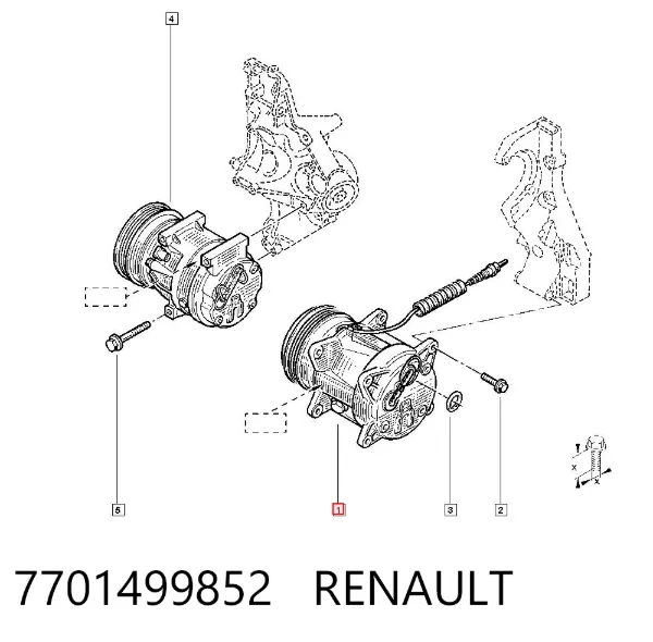 Compressor de aparelho de ar condicionado 7701499852 Renault (RVI)