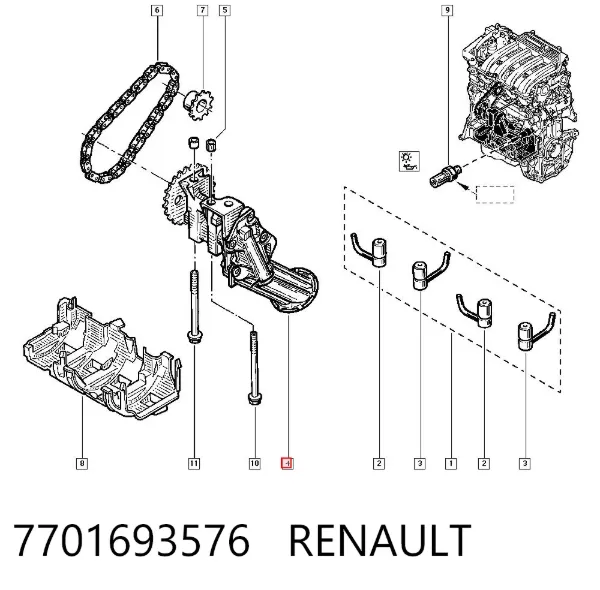 Bomba de óleo 7701693576 Renault (RVI)