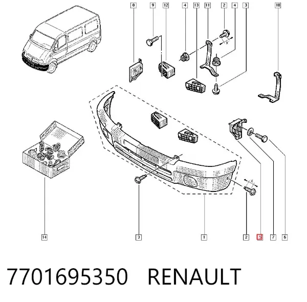 Consola do pára-choque dianteiro esquerdo 7701695350 Renault (RVI)