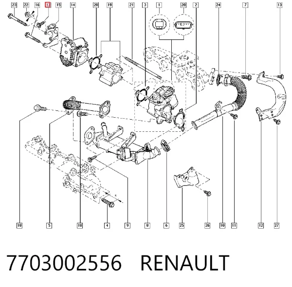 Parafuso da polia de cambota 7703002556 Renault (RVI)
