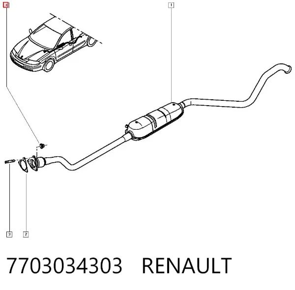 Porca de fixação de tubo de admissão do silenciador (de calças) 7703034303 Renault (RVI)