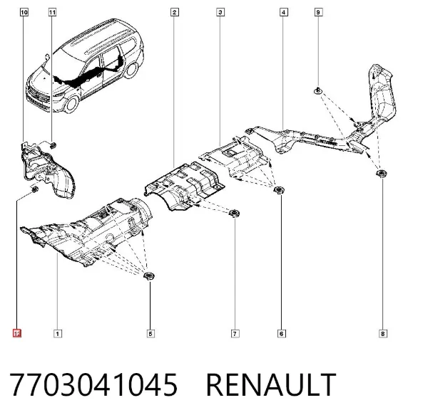 Cápsula (prendedor) de fixação de placas sobrepostas do acesso 7703041045 Renault (RVI)