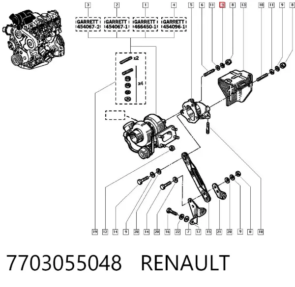 Arruela do injetor superior 7703055048 Renault (RVI)