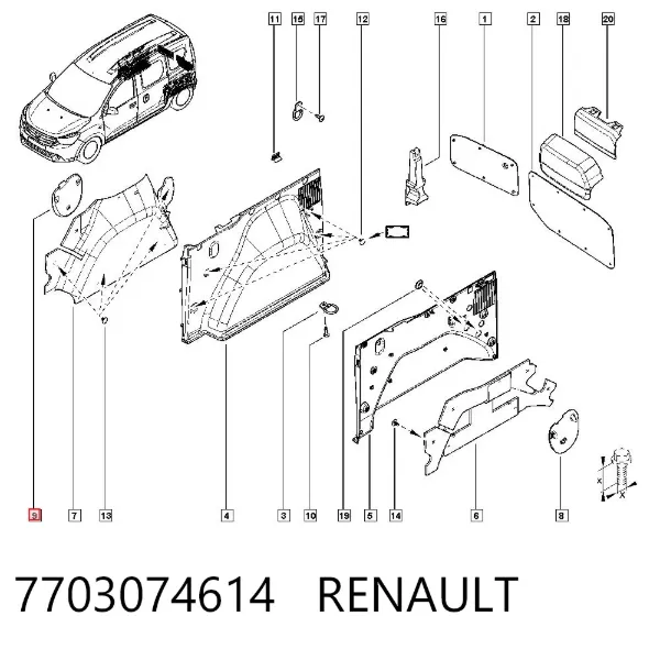 Tampão de fundo de carroçaria 7703074614 Renault (RVI)