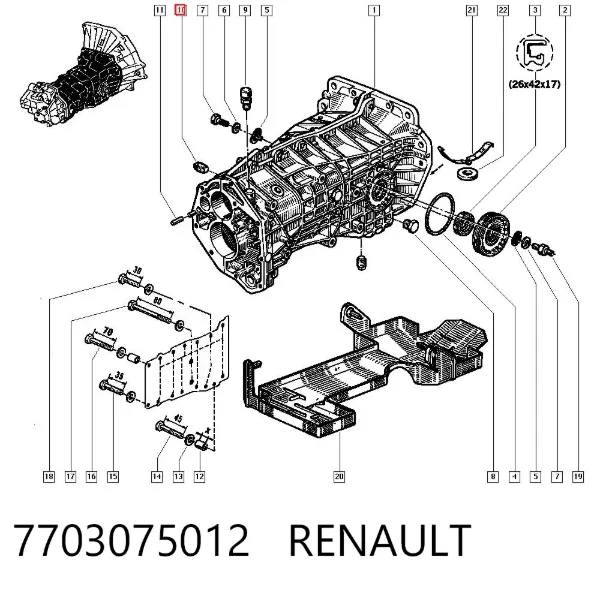 Tampão de panela de motor 7703075012 Renault (RVI)