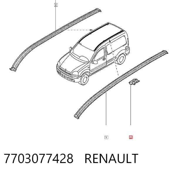 Braçadeira de moldura do teto 7703077428 Renault (RVI)