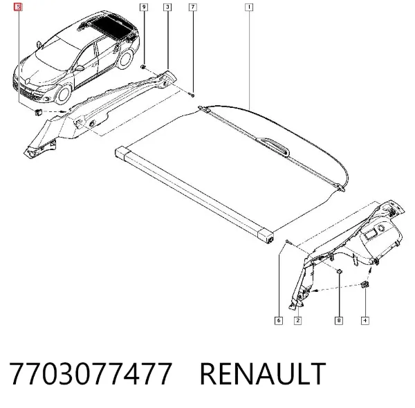 Cápsula (prendedor) de revestimento de suporte de carroçaria 7703077477 Renault (RVI)