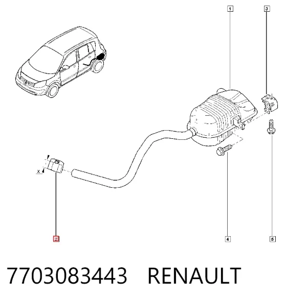 Braçadeira de silenciador dianteira 7703083443 Renault (RVI)