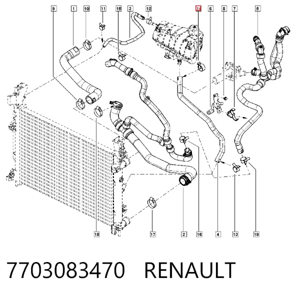 Caixa do termostato 7703083470 Renault (RVI)
