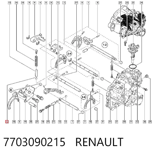 Bucha do mecanismo de mudança (de ligação) Renault Fluence L3