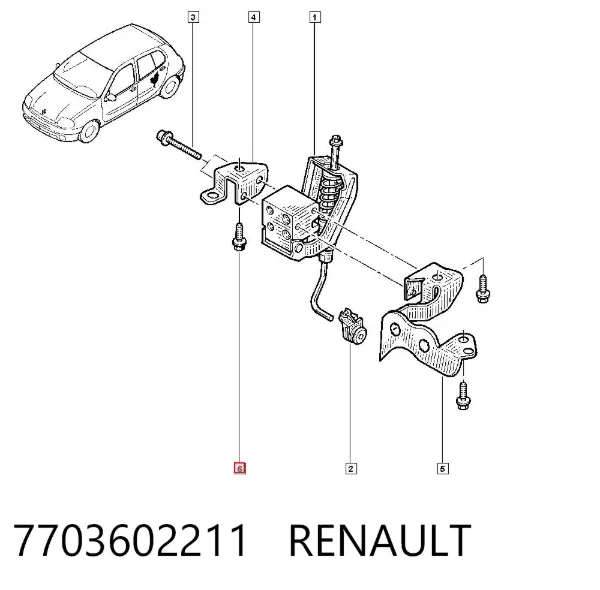Parafuso de fixação de braço oscilante dianteiro, inferior 7703602211 Renault (RVI)