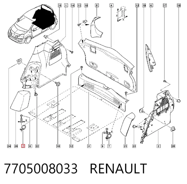 Gozno de fixação de carga 7705008033 Renault (RVI)