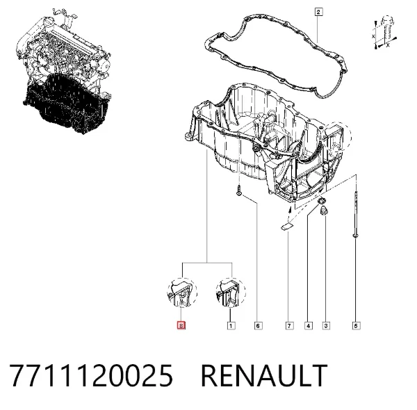 Panela de óleo de cárter do motor 7711120025 Renault (RVI)
