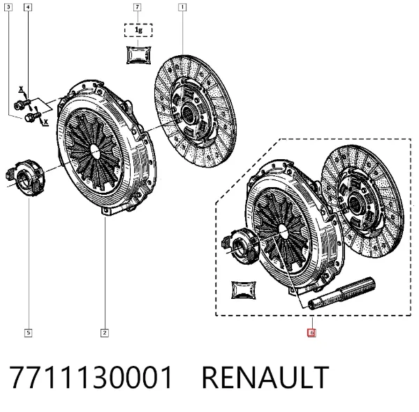 Kit de embraiagem (3 peças) 7711130001 Renault (RVI)