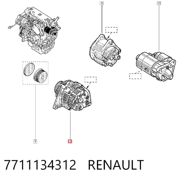 Gerador 7711134312 Renault (RVI)