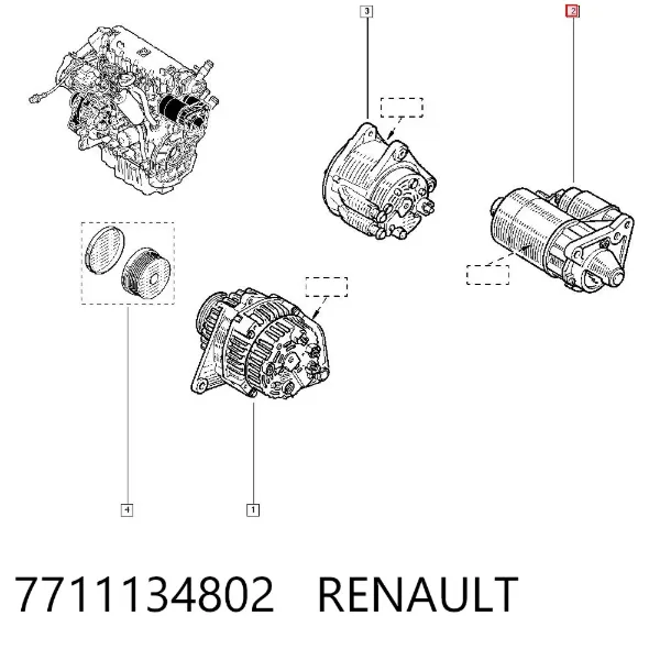 Motor de arranco 7711134802 Renault (RVI)