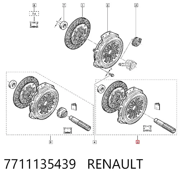 Kit de embraiagem (3 peças) 7711135439 Renault (RVI)