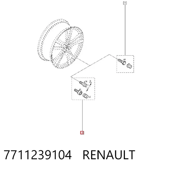 Parafuso de roda 7711239104 Renault (RVI)