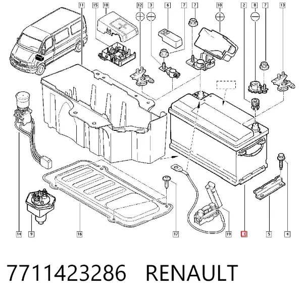 Bateria recarregável (PILHA) 7711423286 Renault (RVI)