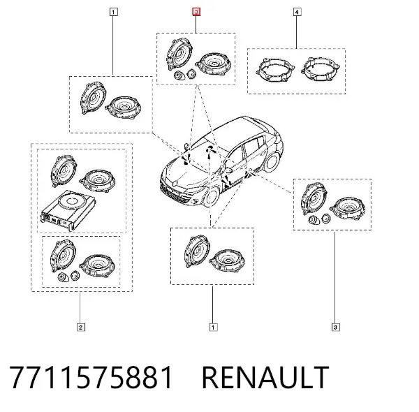 Alto-falante da porta dianteira 7711575881 Renault (RVI)