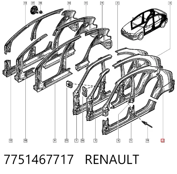 Pára-lama traseiro esquerdo 7751467717 Renault (RVI)