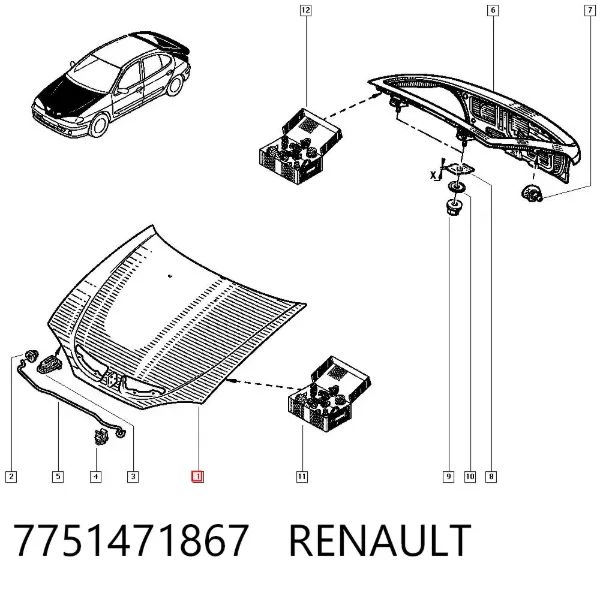 Capota 7751471867 Renault (RVI)
