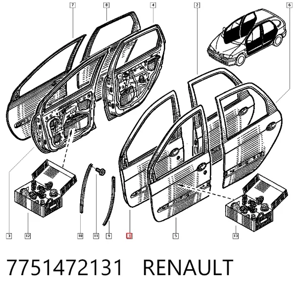 Porta dianteira esquerda Renault Scenic I
