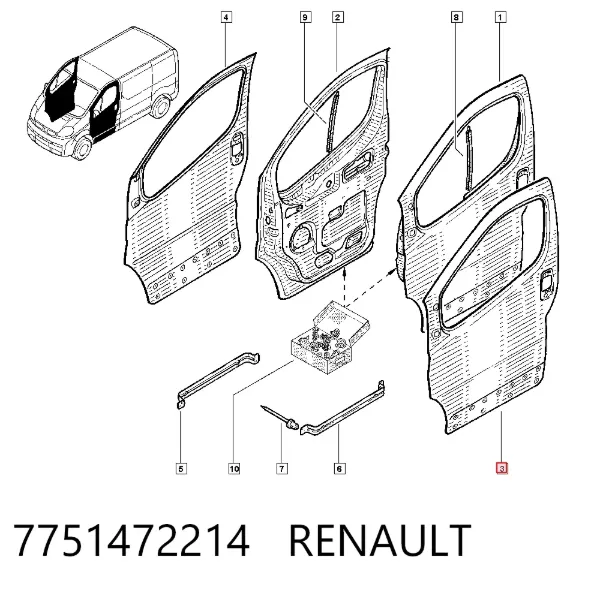 Porta dianteira esquerda Renault Trafic II
