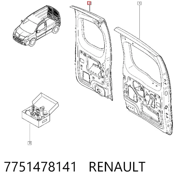 Porta traseira direita 7751478141 Renault (RVI)