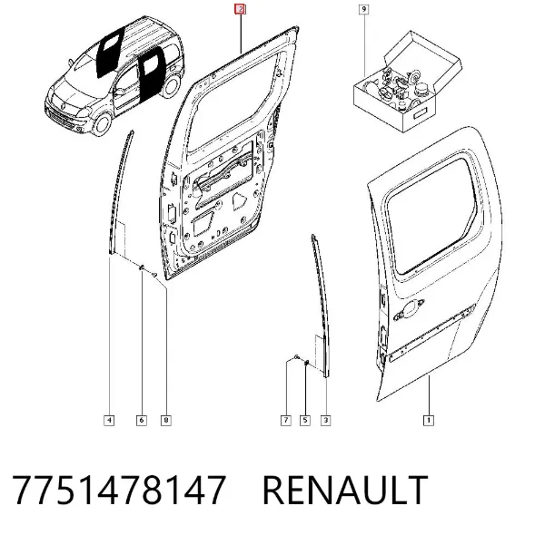 Porta lateral (deslizante) direita 7751478147 Renault (RVI)