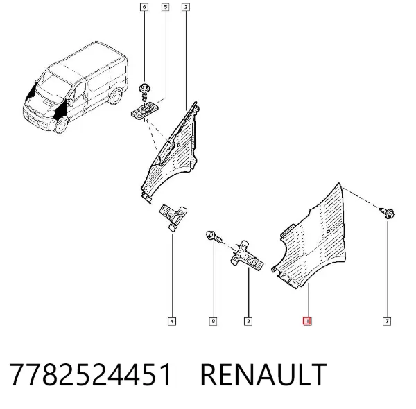 Pára-lama dianteiro esquerdo 7782524451 Renault (RVI)