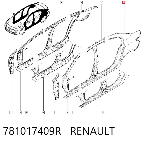 Pára-lama traseiro esquerdo 781017409R Renault (RVI)