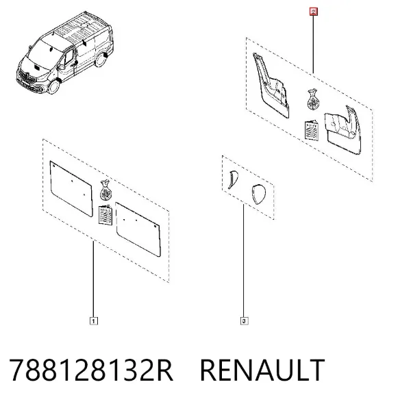 Protetores de lama traseiros, kit 788128132R Renault (RVI)