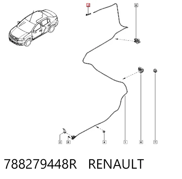 Fecho de abertura do alcapão do tanque de combustível 788279448R Renault (RVI)