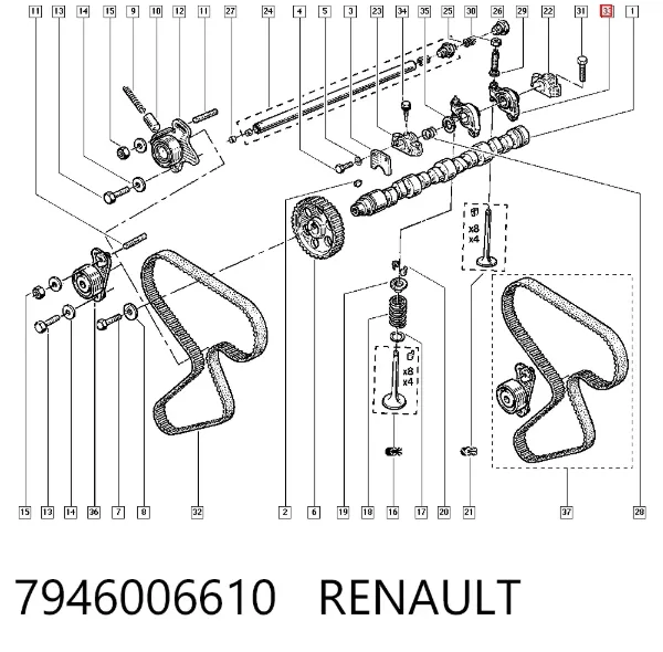 Balanceiro de válvula (balanceiro de válvulas) 7946006610 Renault (RVI)