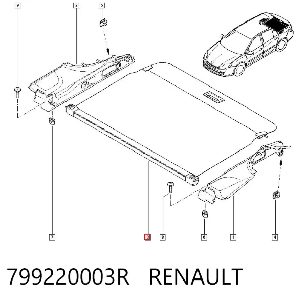 Estore da seção de bagagem 799220003R Renault (RVI)