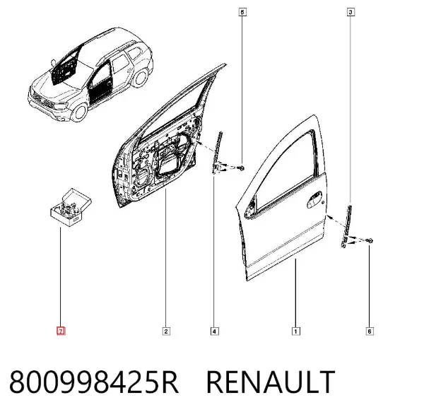 Braçadeira de compactador da porta 800998425R Renault (RVI)