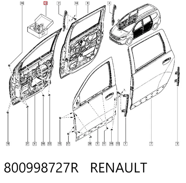 Cápsula (prendedor) de fixação de revestimento da porta 800998727R Renault (RVI)