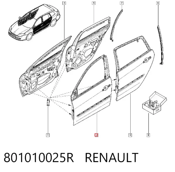 Porta dianteira esquerda 801010025R Renault (RVI)