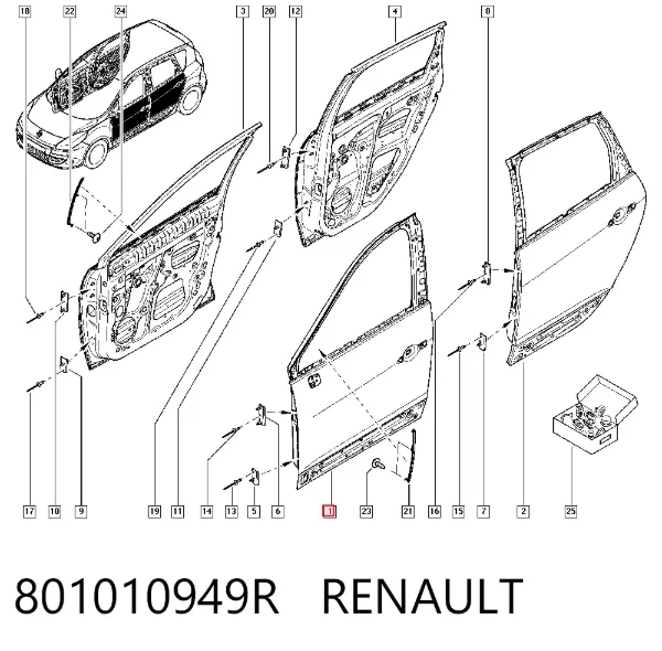 Porta dianteira esquerda Renault Scenic III