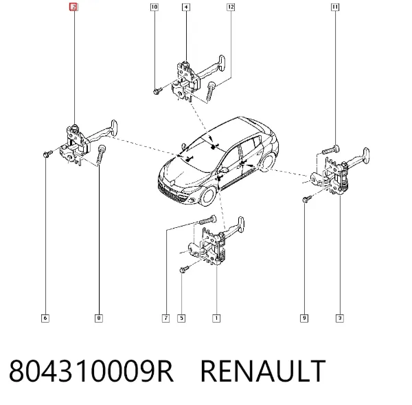 Limitador dianteiro de abertura de porta 804310009R Renault (RVI)