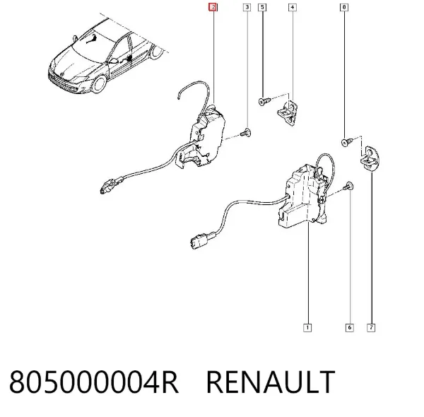 Fecho da porta dianteira direita 805000004R Renault (RVI)