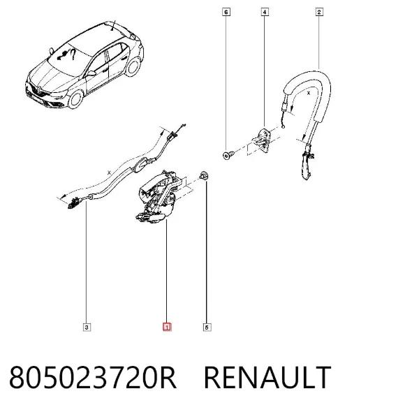 Fecho da porta dianteira direita 805023720R Renault (RVI)