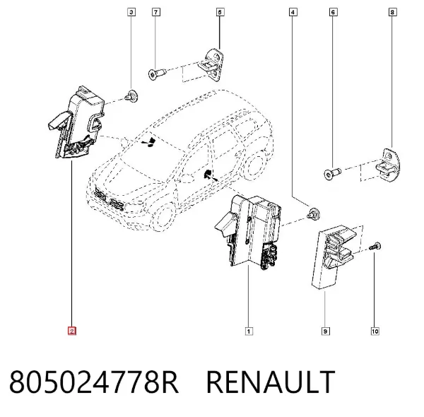 Fecho da porta dianteira direita 805024778R Renault (RVI)
