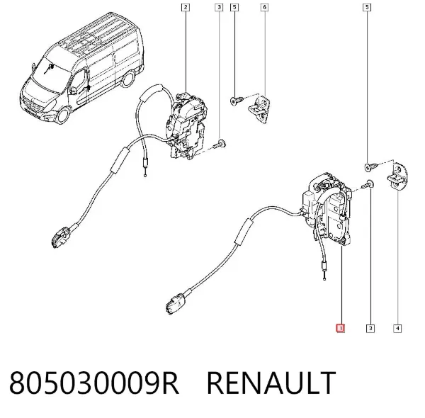Fecho da porta dianteira esquerda 805030009R Renault (RVI)