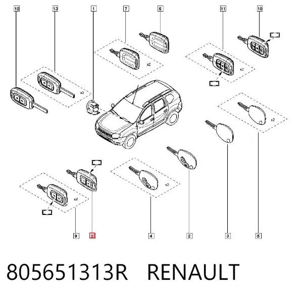 Chave de fecho de ignição 805651313R Renault (RVI)