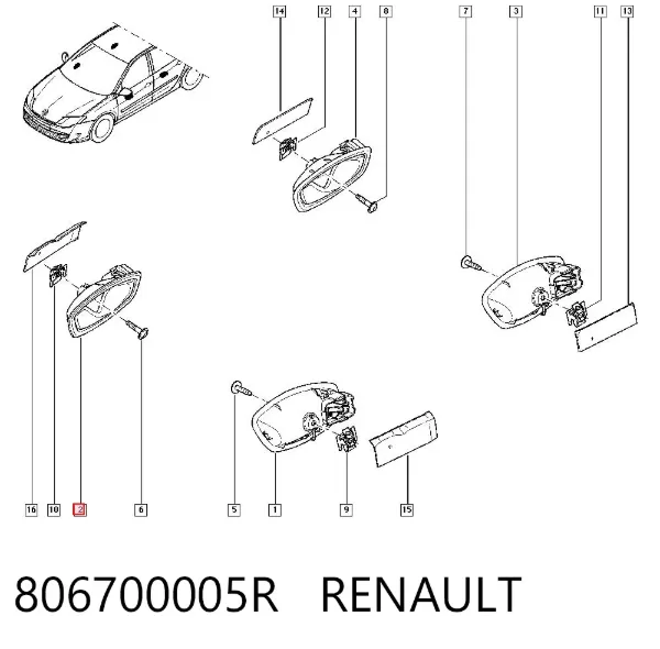 Maçaneta interna direita da porta dianteira 806700005R Renault (RVI)