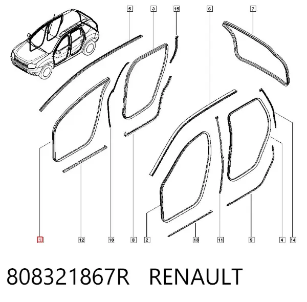 Compactador da porta dianteira direita (na carroçaria) 808321867R Renault (RVI)