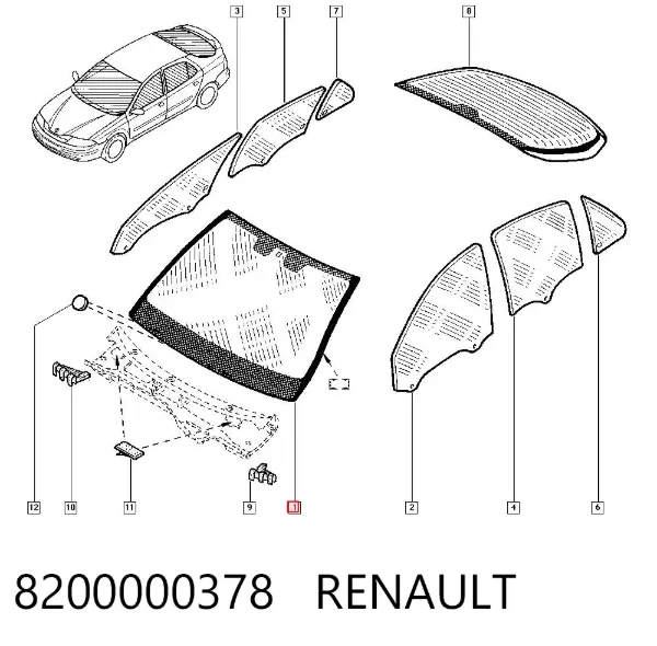 Pára-brisas 8200000378 Renault (RVI)