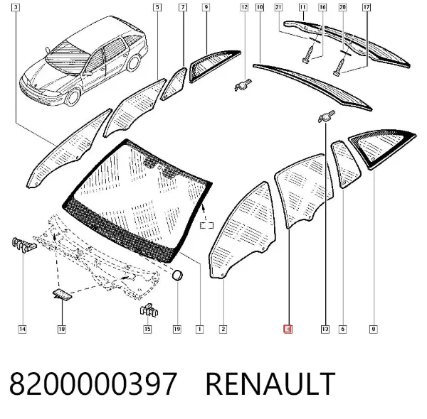Mecanismo de acionamento de vidro da porta dianteira direita 8200000397 Renault (RVI)